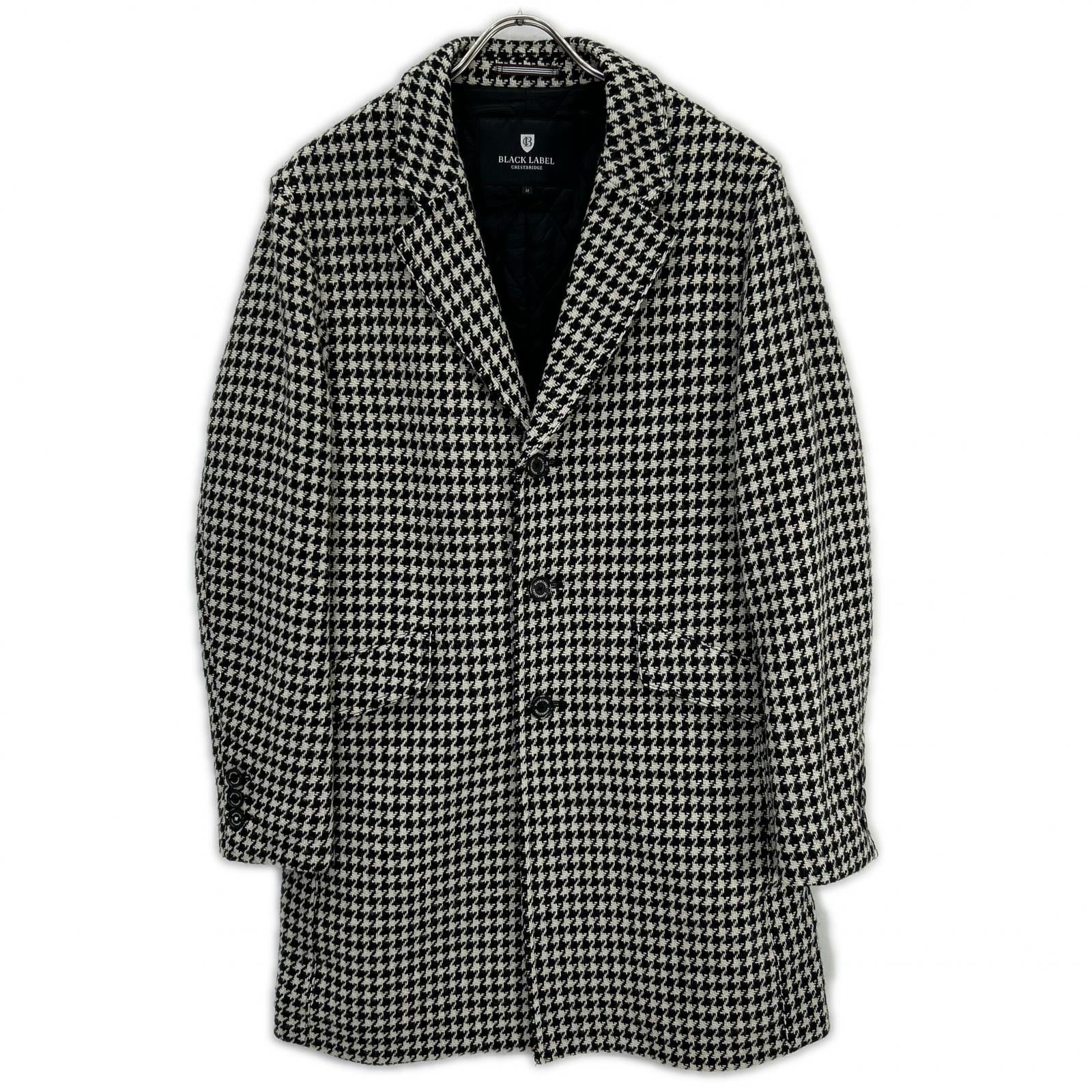 BLACK LABEL CRESTBRIDGE White x Black 51F22-221-04 Houndstooth Chester Coat M Men's