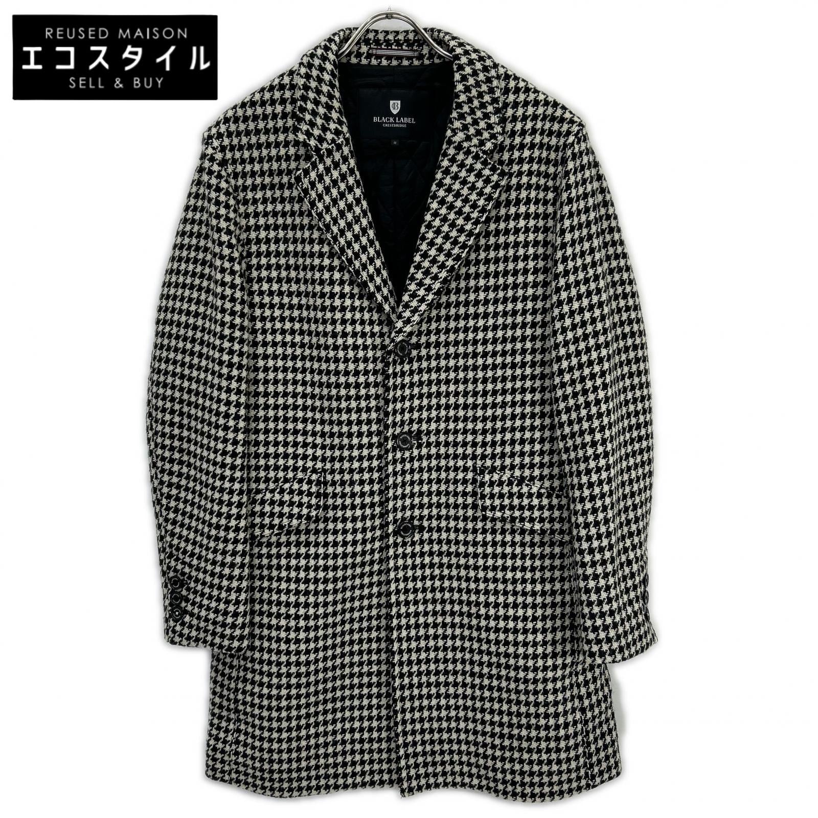 BLACK LABEL CRESTBRIDGE White x Black 51F22-221-04 Houndstooth Chester Coat M Men's