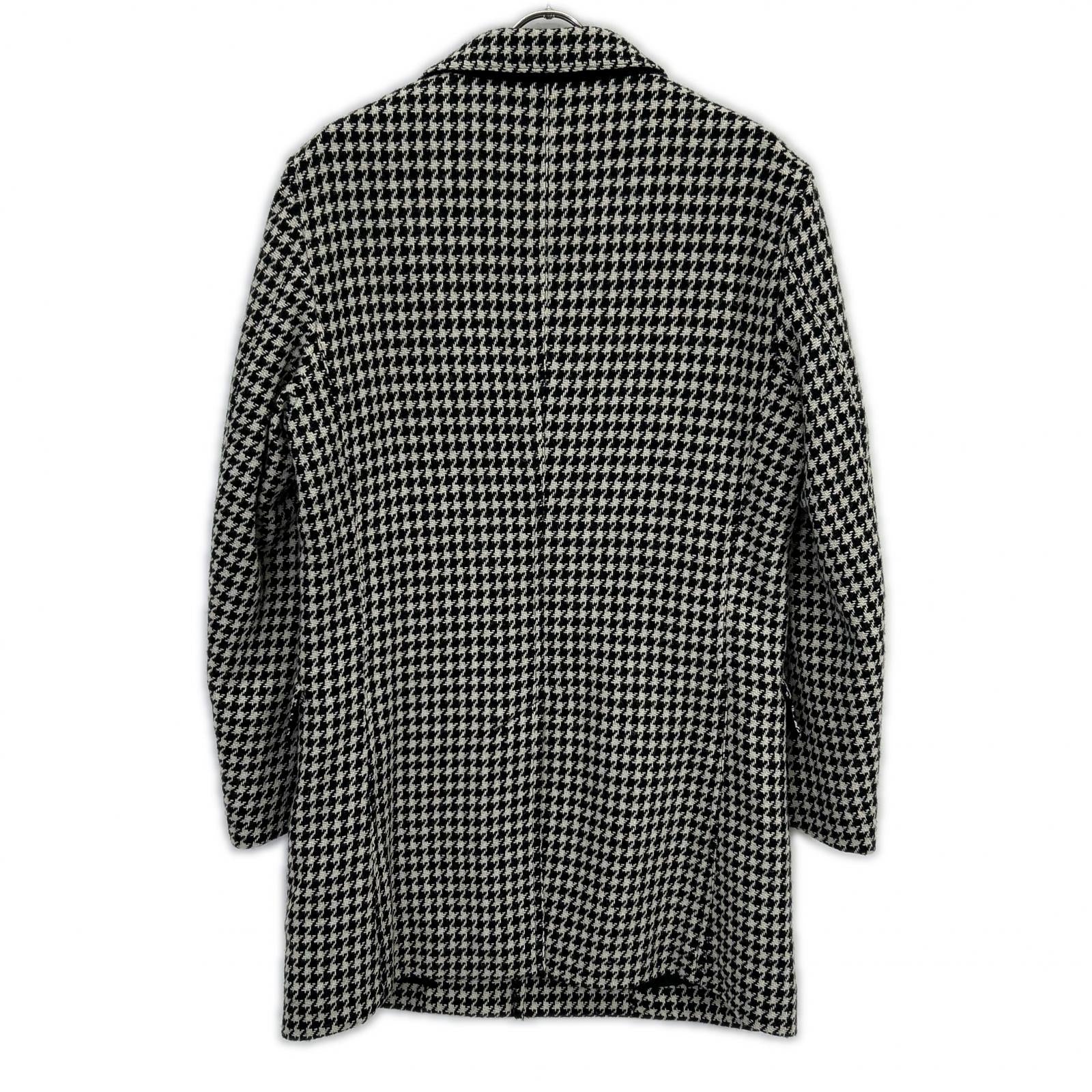 BLACK LABEL CRESTBRIDGE White x Black 51F22-221-04 Houndstooth Chester Coat M Men's