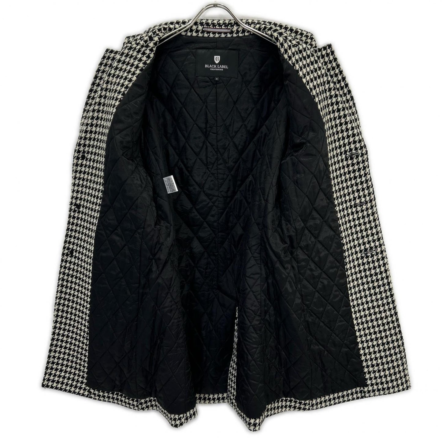 BLACK LABEL CRESTBRIDGE White x Black 51F22-221-04 Houndstooth Chester Coat M Men's