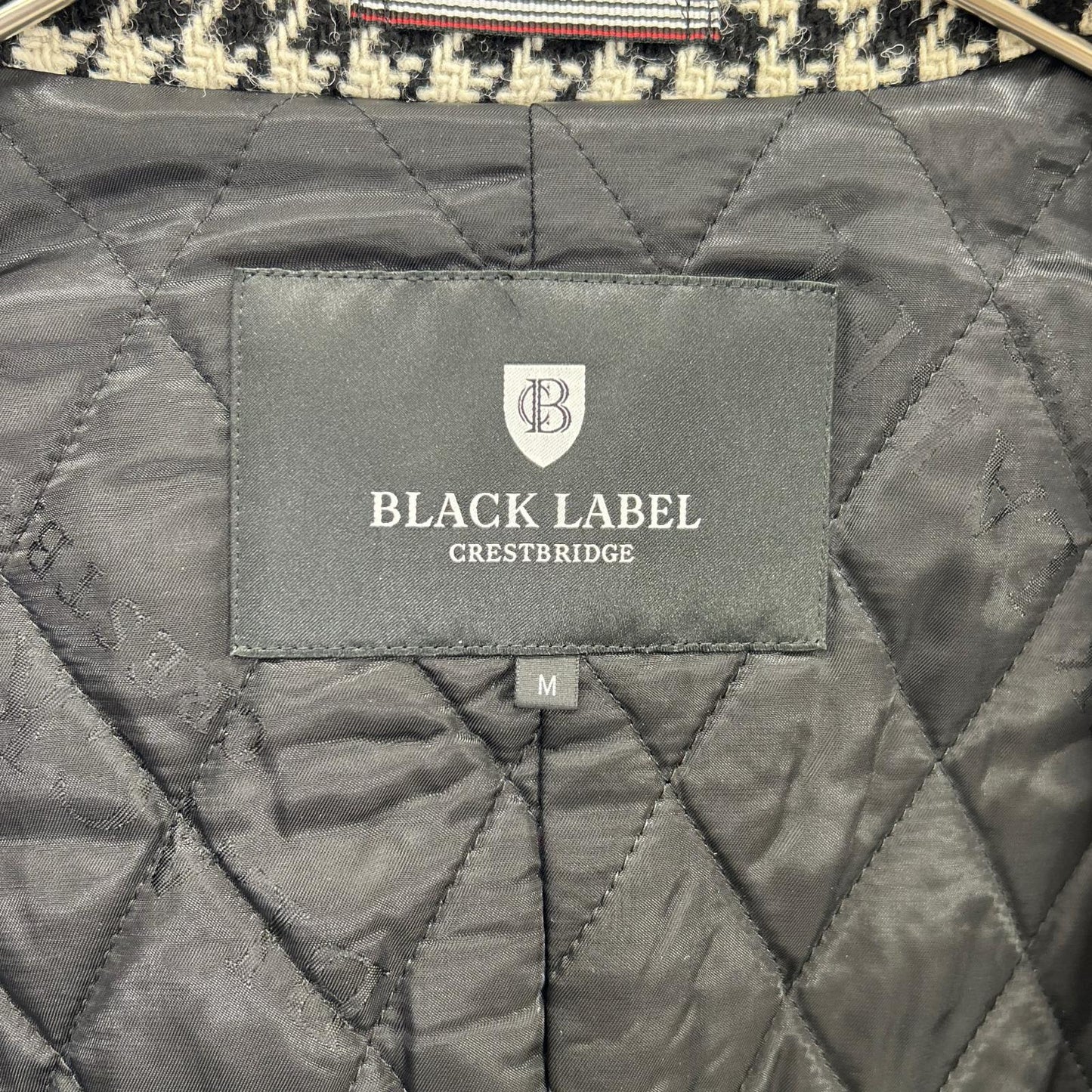 BLACK LABEL CRESTBRIDGE White x Black 51F22-221-04 Houndstooth Chester Coat M Men's