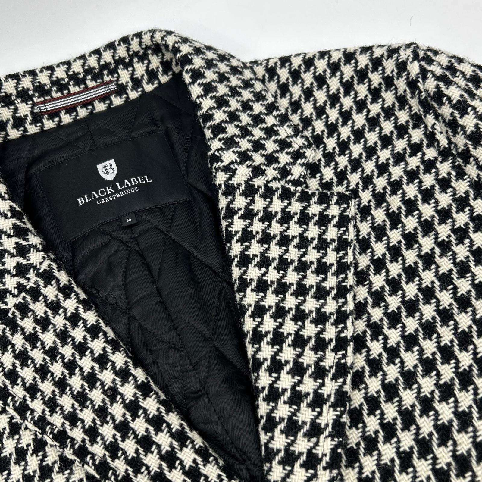 BLACK LABEL CRESTBRIDGE White x Black 51F22-221-04 Houndstooth Chester Coat M Men's