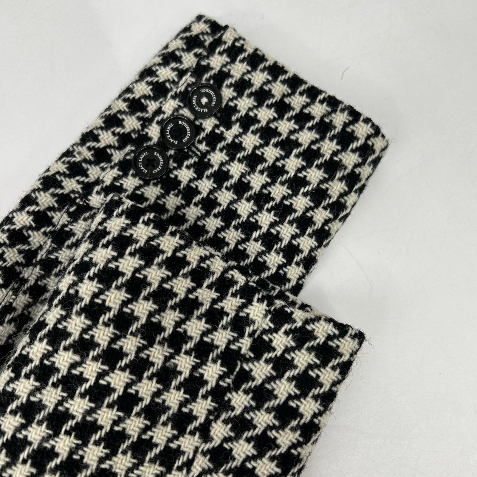 BLACK LABEL CRESTBRIDGE White x Black 51F22-221-04 Houndstooth Chester Coat M Men's