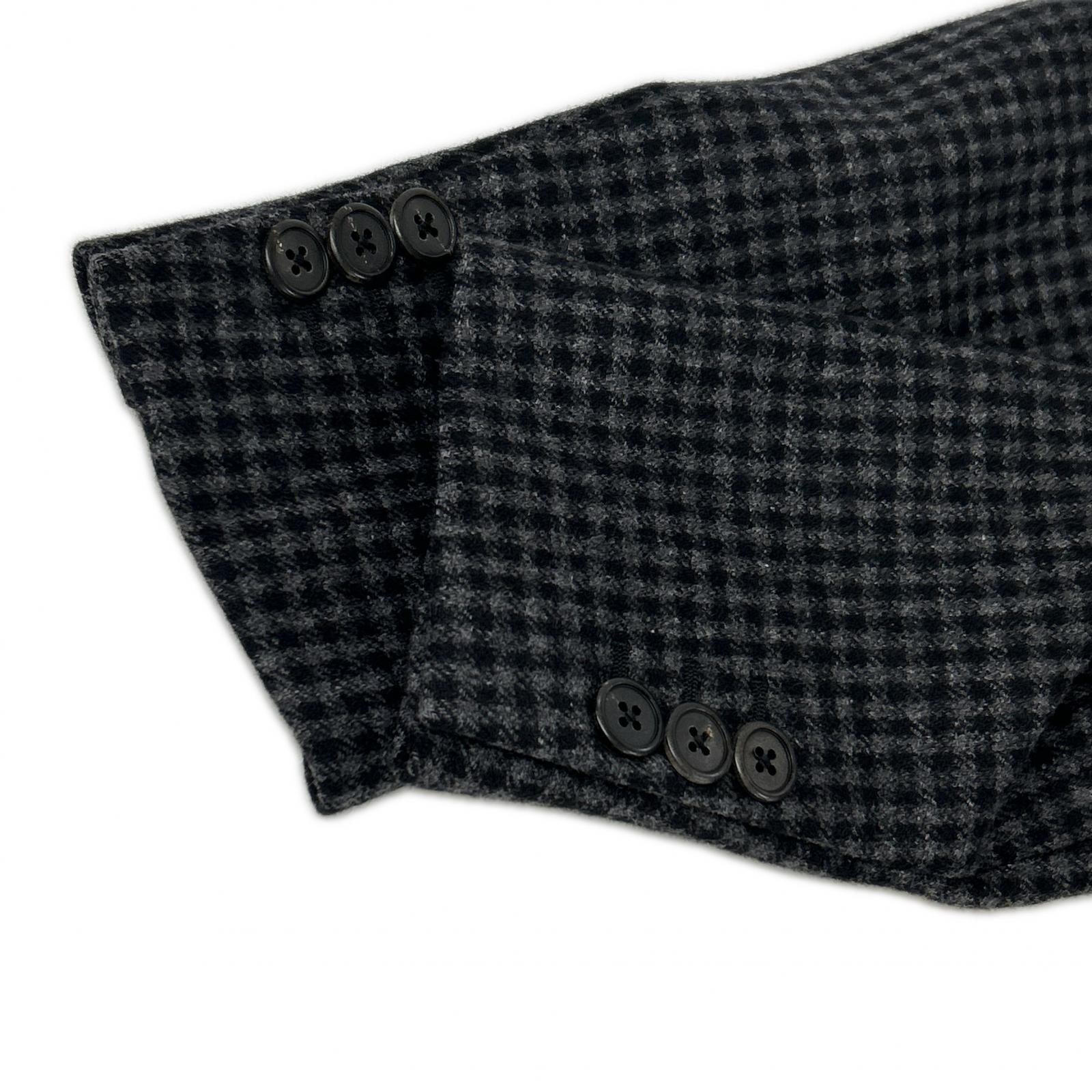 PRADA プラダ ブラック UC371D  16AW カシミヤ混 チェック チェスターフィールドコート 46R PRADA プラダ ブラック UC371D 16AW カシミヤ混 チェック チェスター
