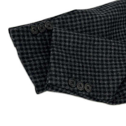 PRADA プラダ ブラック UC371D 16AW カシミヤ混 チェック チェスターフィールドコート コート