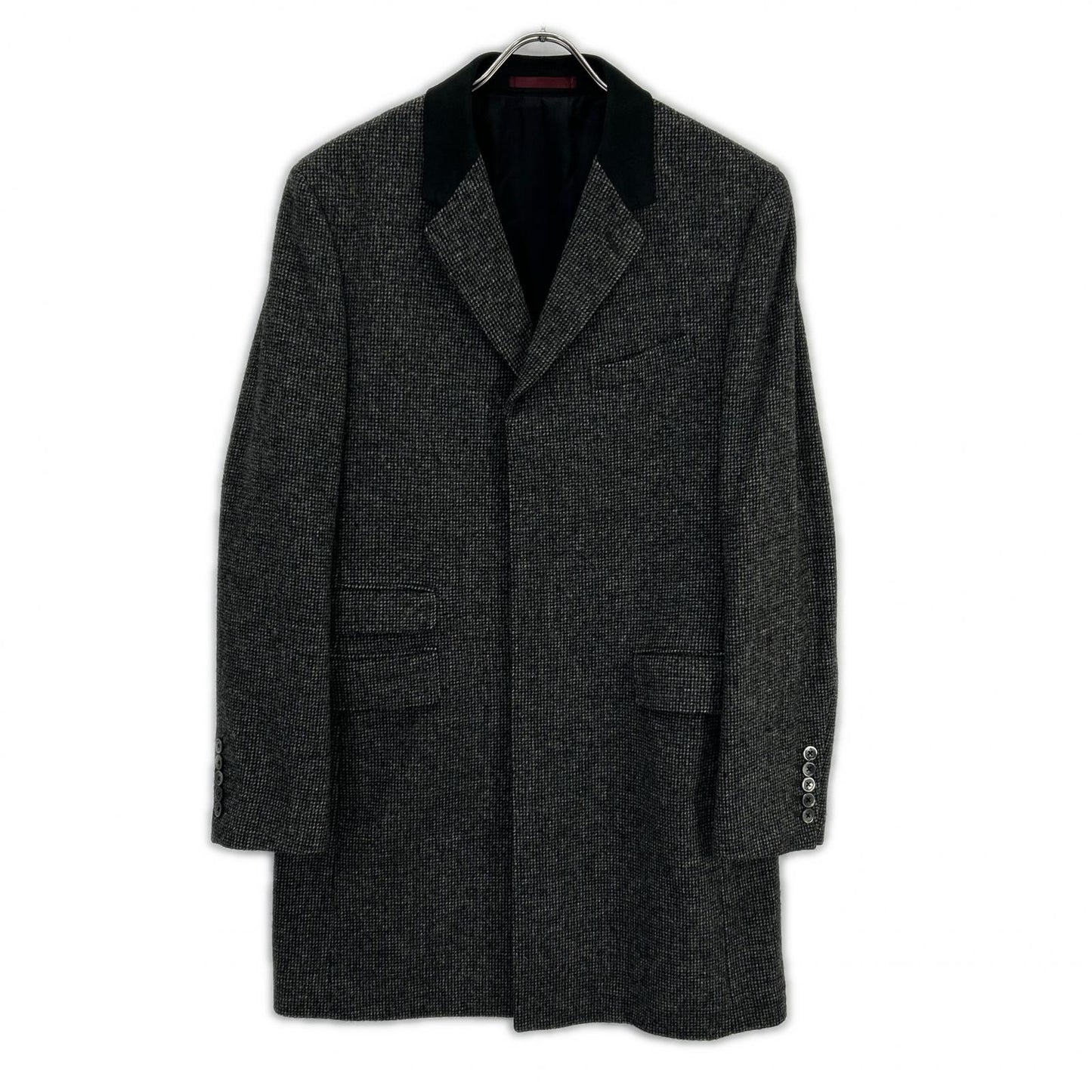 Paul Smith Gray PP-SL-54708 Wool Tweed Chester Coat