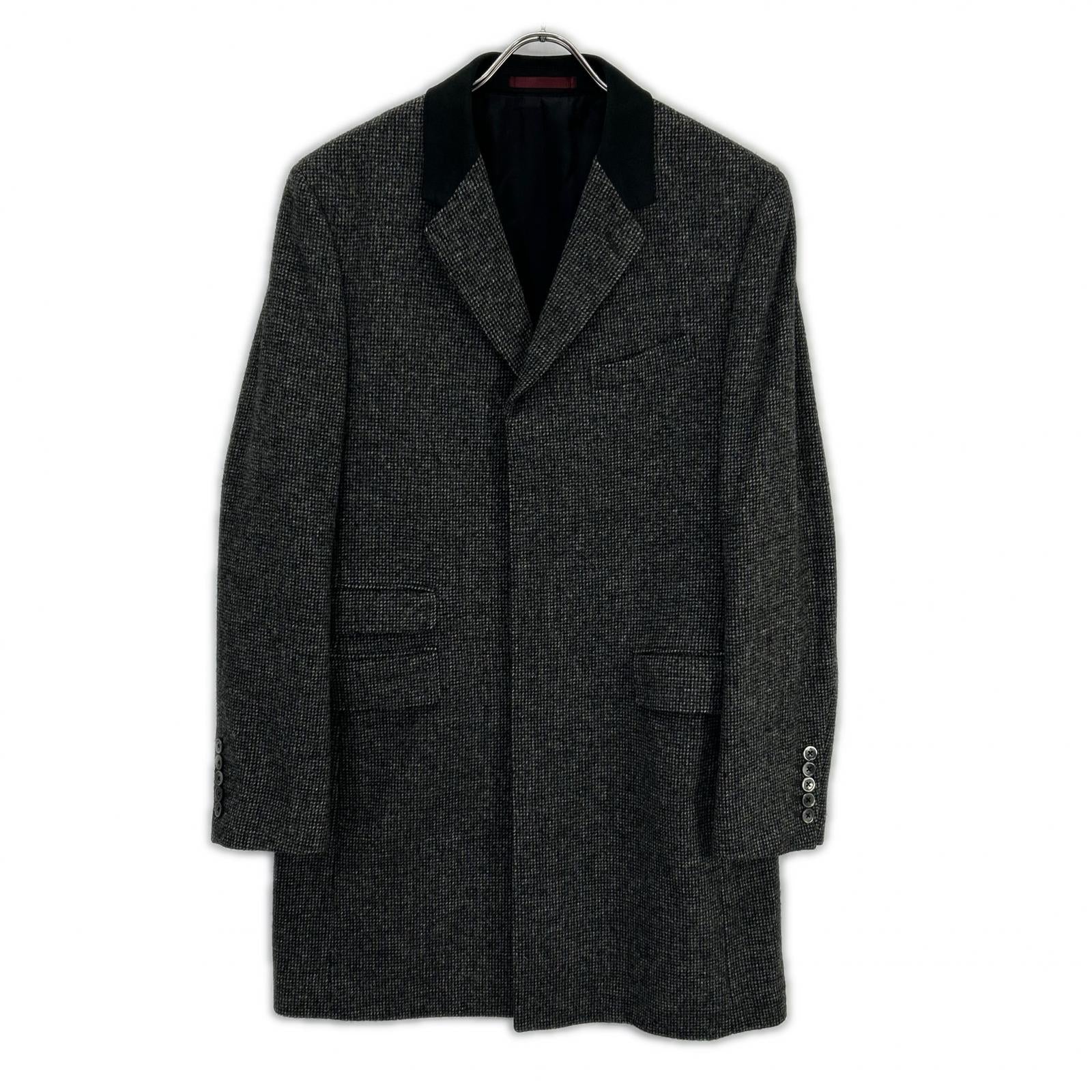 Paul Smith Gray PP-SL-54708 Wool Tweed Chester Coat