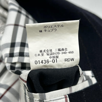 BURBERRY BLACK LABEL バーバリーブラックレーベル ﾌﾞﾗｯｸ BMC78-505-29 ｳｰﾙ ｽﾄﾗｲﾌﾟ ﾁｪｽﾀｰｺｰﾄ コート M メンズ