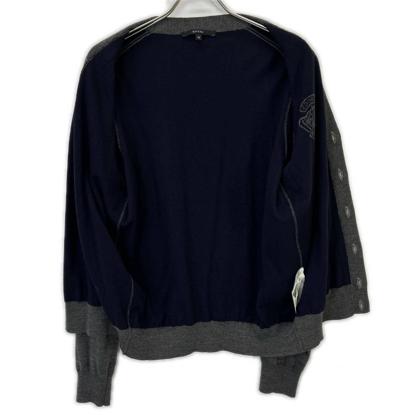 GUCCI 354110 Logo Detail Wool Knit Cardigan Top