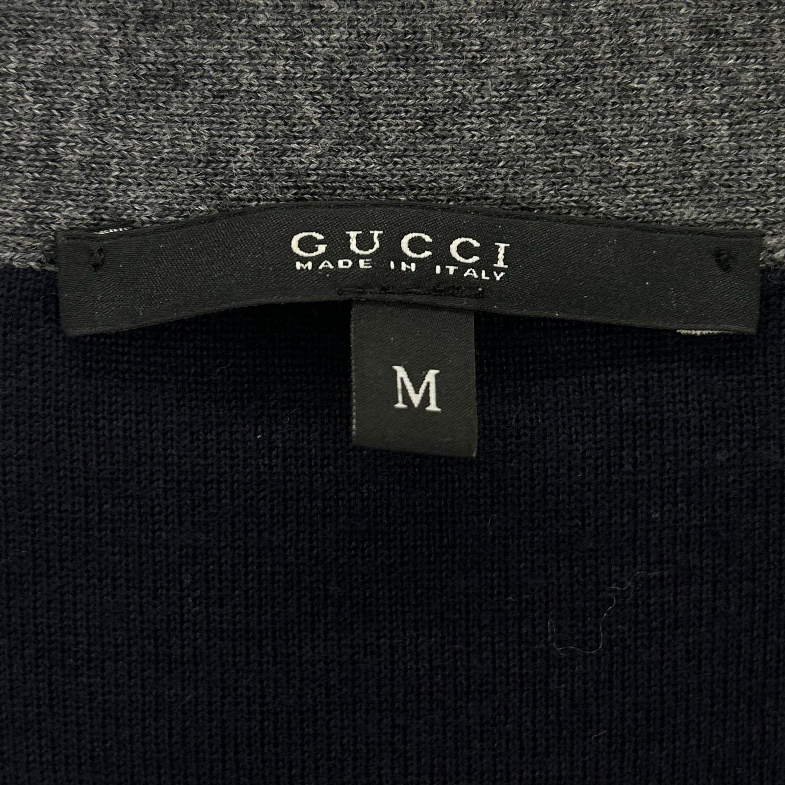 GUCCI 354110 Logo Detail Wool Knit Cardigan Top