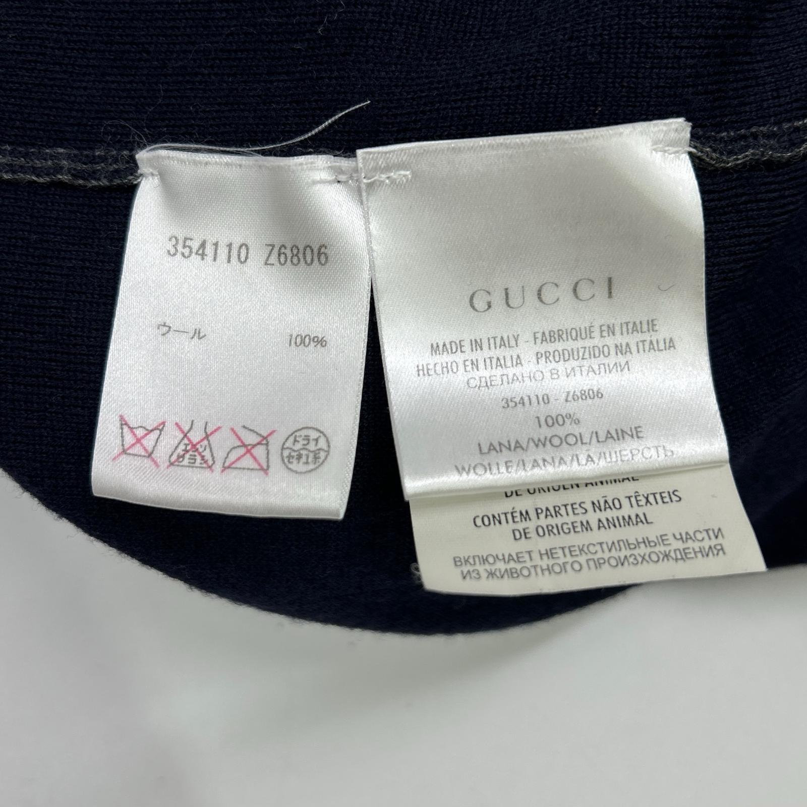 GUCCI 354110 Logo Detail Wool Knit Cardigan Top