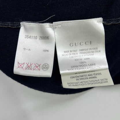 GUCCI 354110 Logo Detail Wool Knit Cardigan Top