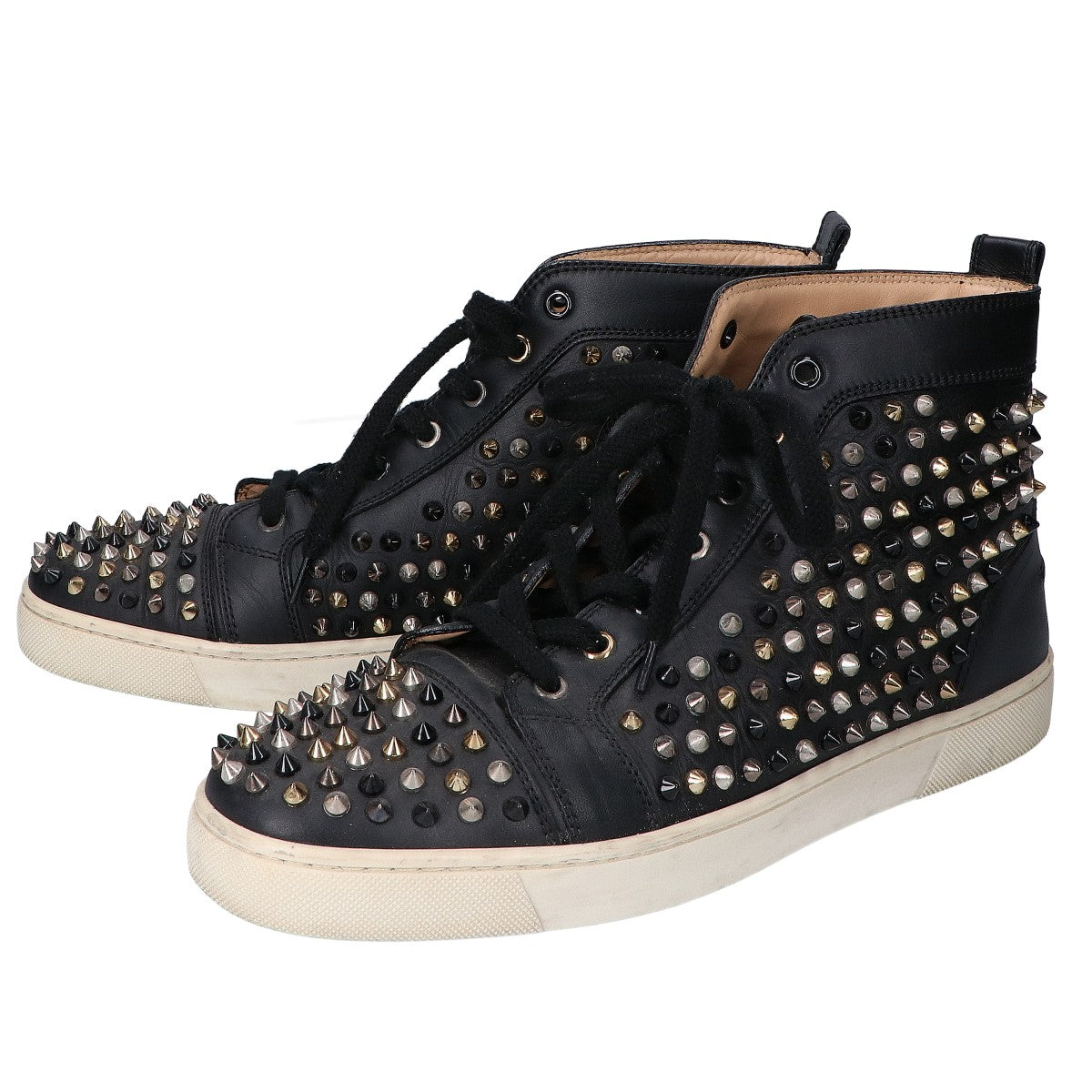 CHRISTIAN LOUBOUTIN クリスチャンルブタン ブラック ルイスパイク ハイカットスニーカー シューズ