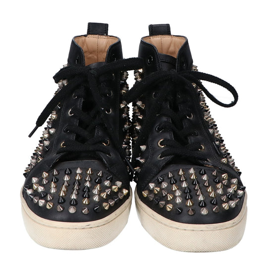 Christian Louboutin クリスチャンルブタン ブラック ルイスパイク ハイカットスニーカー シューズ