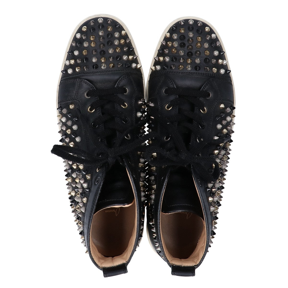CHRISTIAN LOUBOUTIN クリスチャンルブタン ブラック ルイスパイク ハイカットスニーカー シューズ