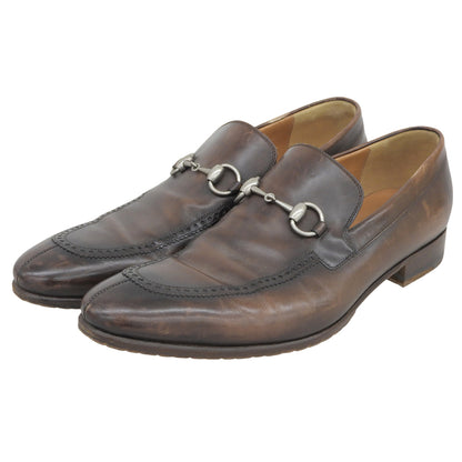 GUCCI グッチ レザー ホースビット ローファー シューズ メンズ ブラウン 8 1/2 269653 シューズ