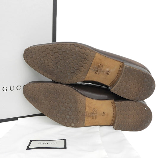 GUCCI グッチ レザー ホースビット ローファー シューズ メンズ ブラウン 8 1/2 269653 シューズ