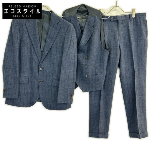 【ALEXANDER JULIAN】Navy FINTES Stripe 3-Piece Suit Set-up No Size Indication Men's