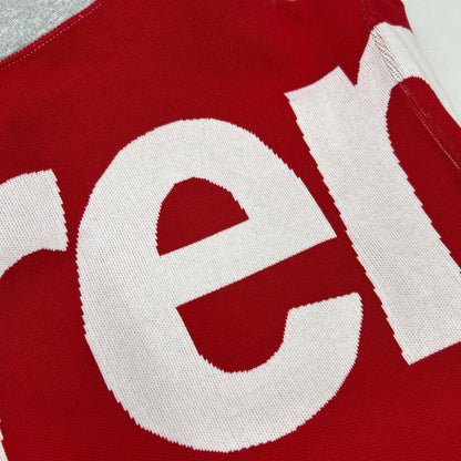 Supreme シュプリーム グレー ビッグロゴ ジャガード フーディー スウェット パーカー トップス