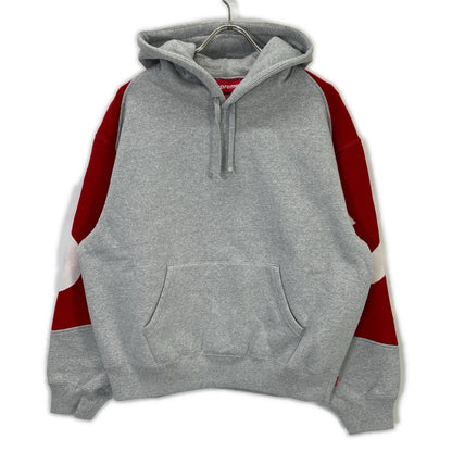 Supreme シュプリーム グレー ビッグロゴ ジャガード フーディー スウェット パーカー トップス