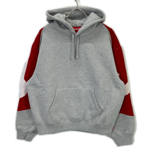 Supreme シュプリーム グレー ビッグロゴ ジャガード フーディー スウェット パーカー トップス