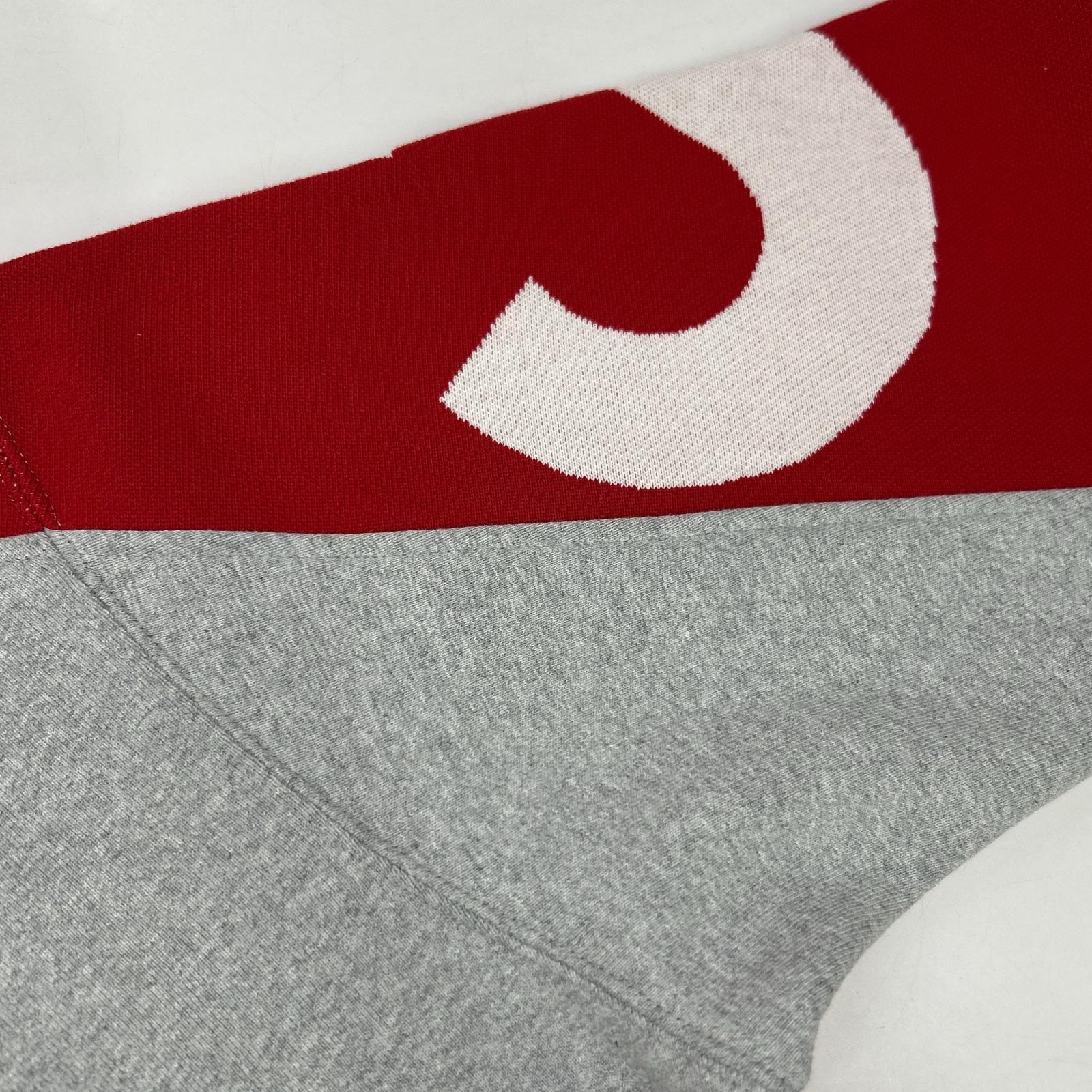 Supreme シュプリーム グレー ビッグロゴ ジャガード フーディー スウェット パーカー トップス