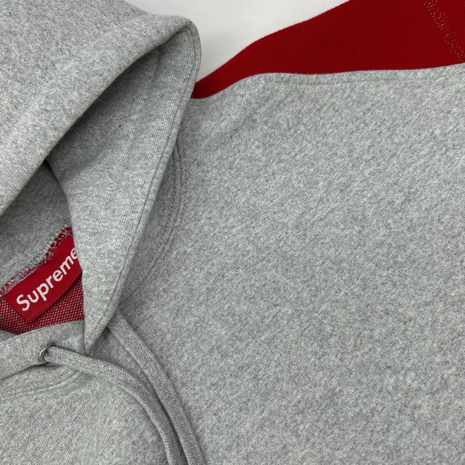 Supreme シュプリーム グレー ビッグロゴ ジャガード フーディー スウェット パーカー トップス