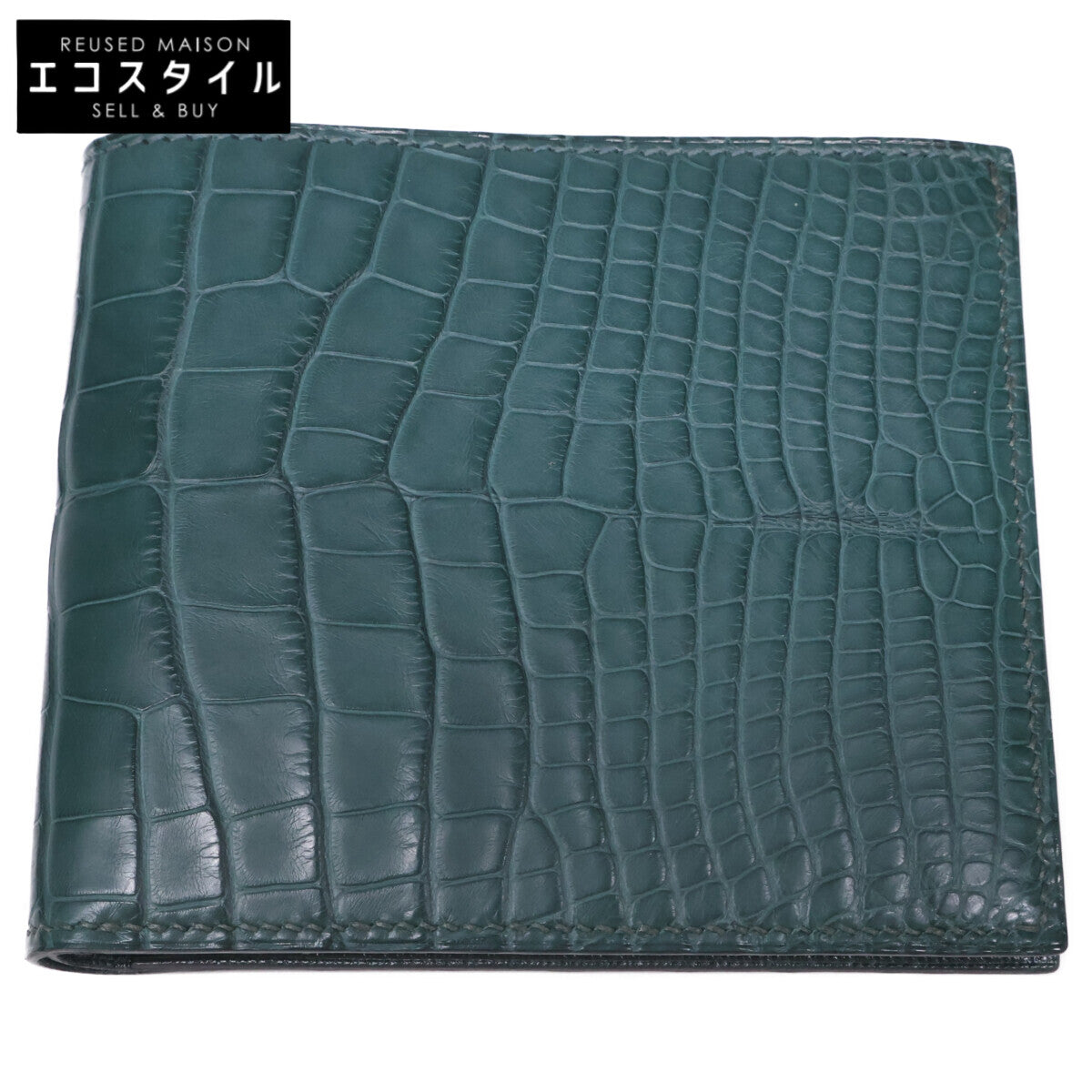 HERMES エルメス 新品同様 A刻印 MC2 コペルニクス アリゲーター 二つ折り財布 二つ折り財布（小銭入れなし）