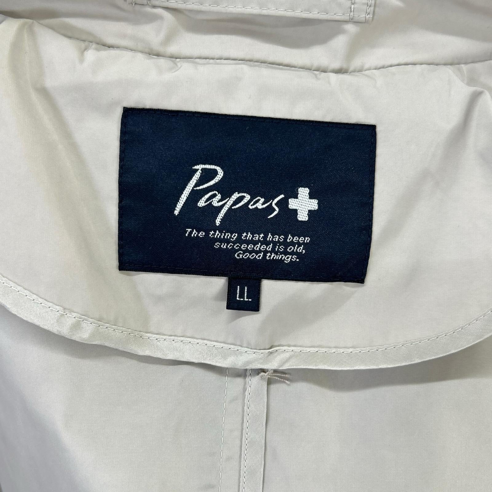 Papas パパス D049AFCH901 アイボリー ナイロン ステンカラー コート コート