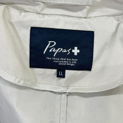 Papas パパス D049AFCH901 アイボリー ナイロン ステンカラー コート コート