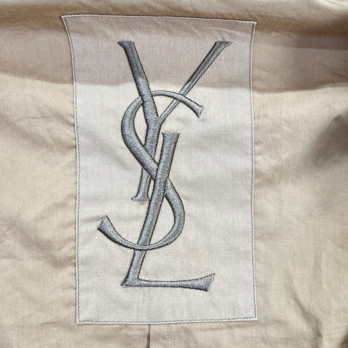 YvesSaintLaurent イヴサンローラン 207514 ベージュ コットンシルク スイングトップ ブルゾン YSL刺繍 ジャケット