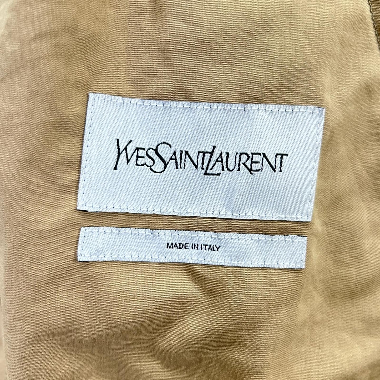 YvesSaintLaurent イヴサンローラン 207514 ベージュ コットンシルク スイングトップ ブルゾン YSL刺繍 ジャケット