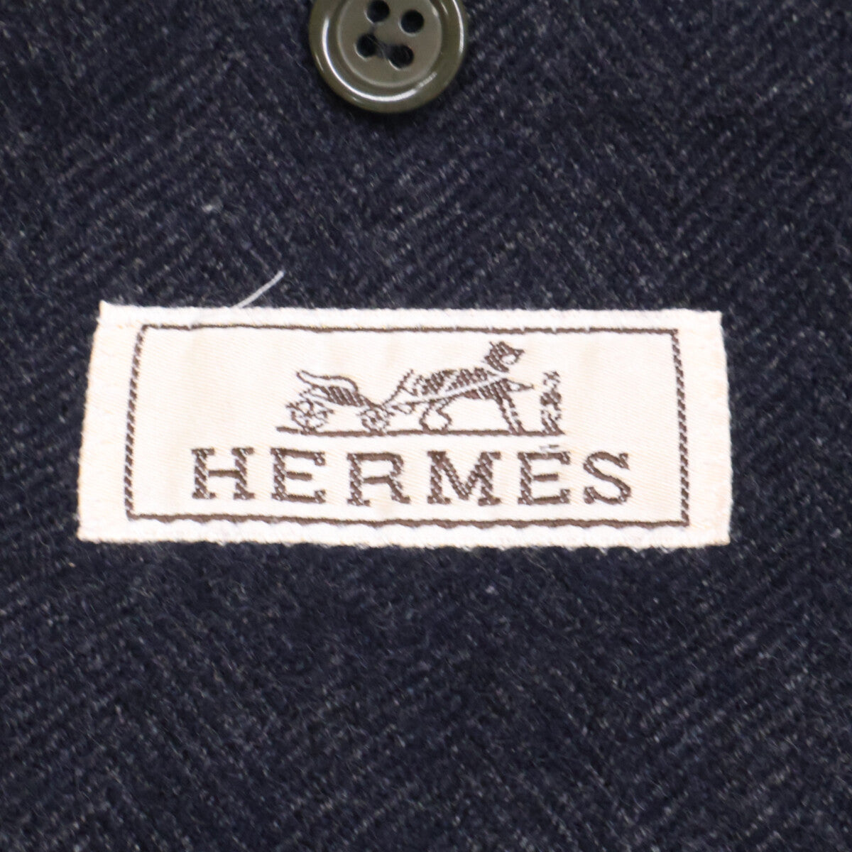 HERMES エルメス 国内正規 G19556 ベルベスト製 カシミヤ ヘリンボーン テーラードジャケット ジャケット