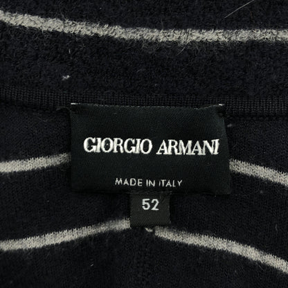 GIORGIOARMANI ジョルジオアルマーニ KSG12MKS08M ネイビー カシミヤ混 パイル地 ボーダー カーディガン トップス