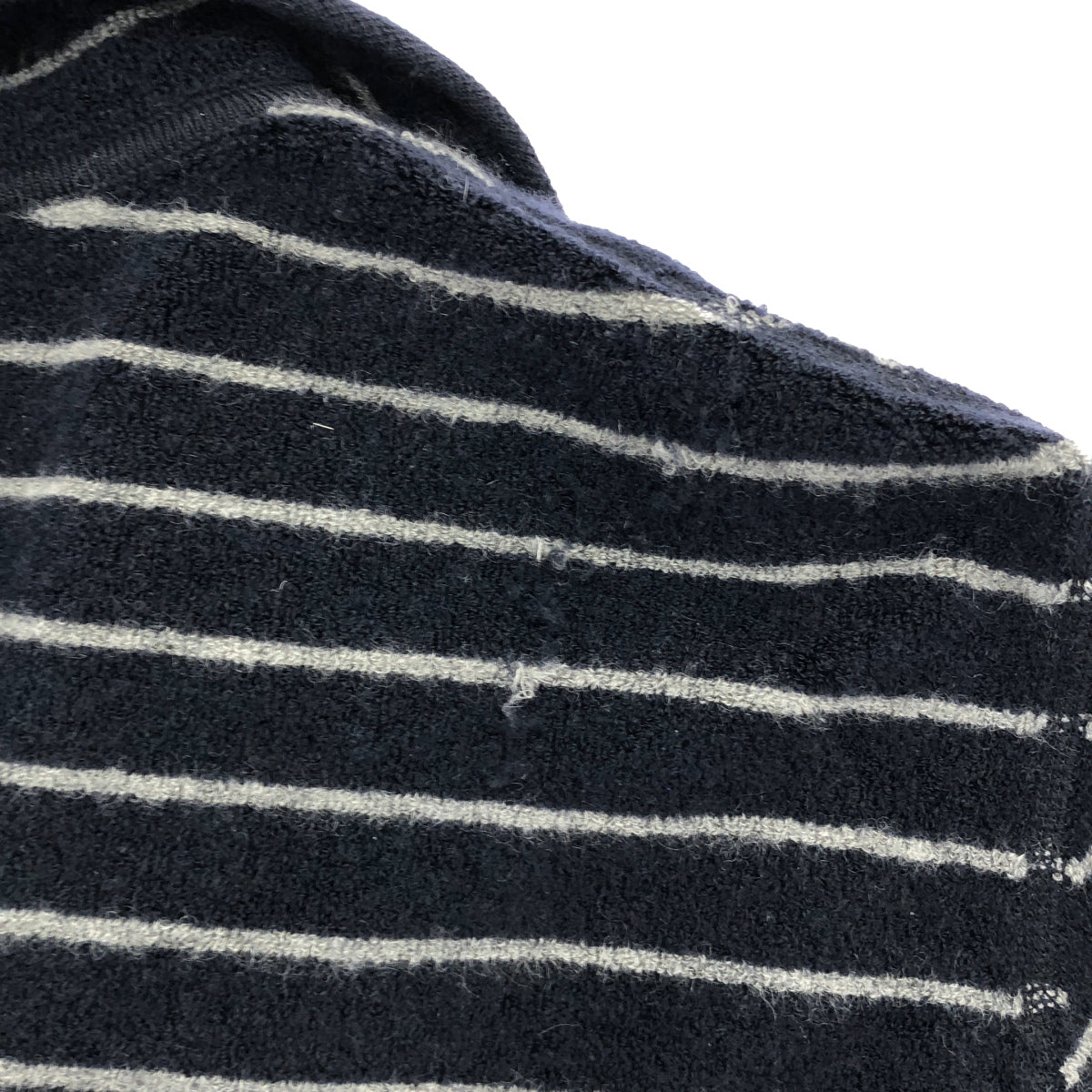 GIORGIOARMANI Giorgio Armani KSG12MKS08M Navy Cashmere-Blend Terry Stripe Cardigan Top