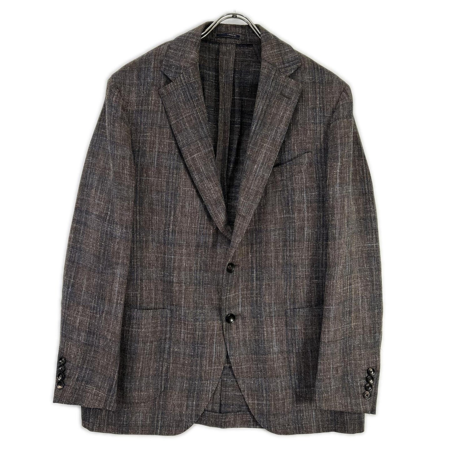 LARDINI ラルディーニ JR0526AQ ブラウン ウールリネンコットン チェック テーラードジャケット ジャケット