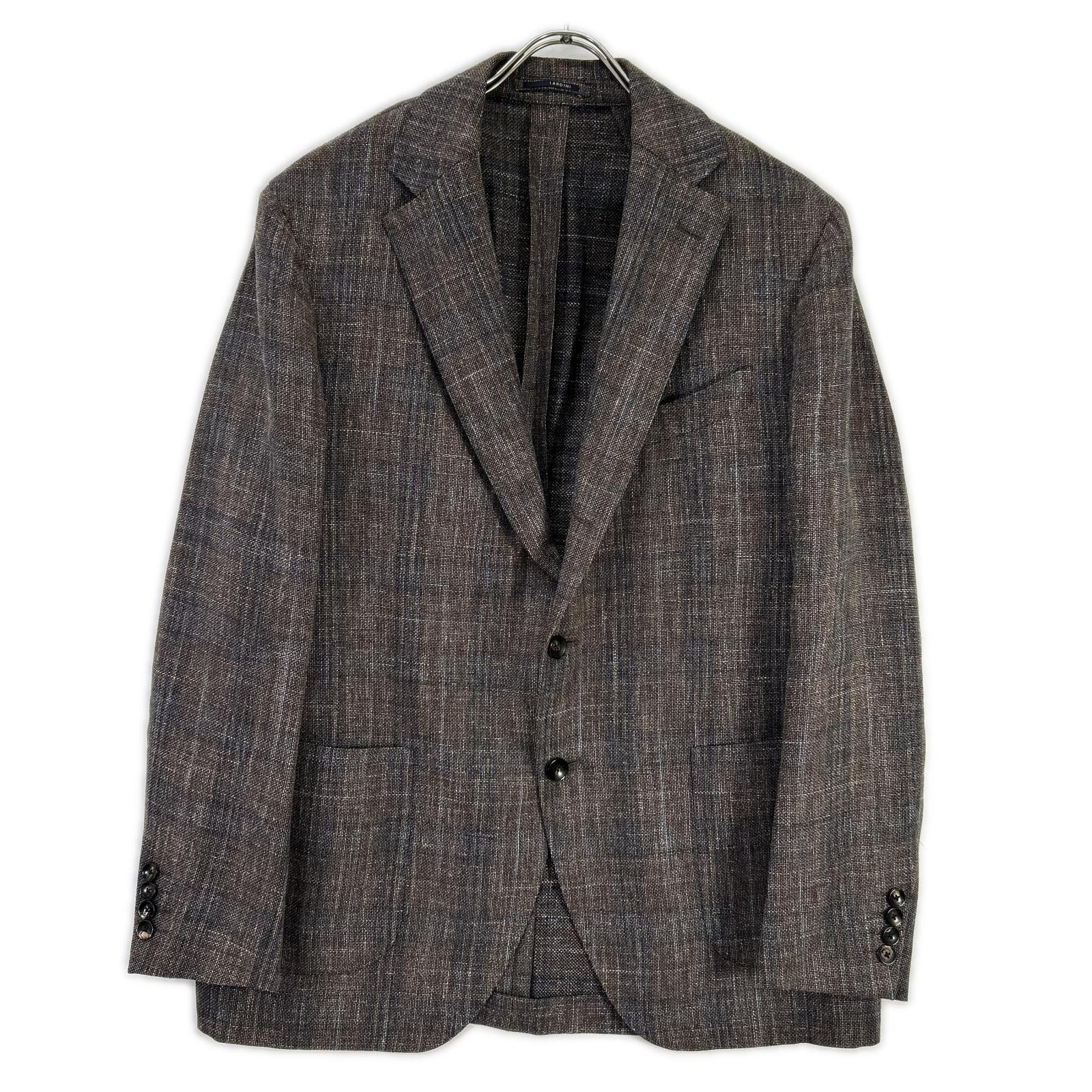 LARDINI ラルディーニ JR0526AQ ブラウン ウールリネンコットン チェック テーラードジャケット ジャケット