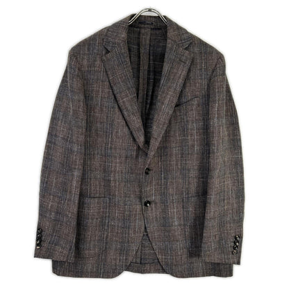 LARDINI ラルディーニ JR0526AQ ブラウン ウールリネンコットン チェック テーラードジャケット ジャケット