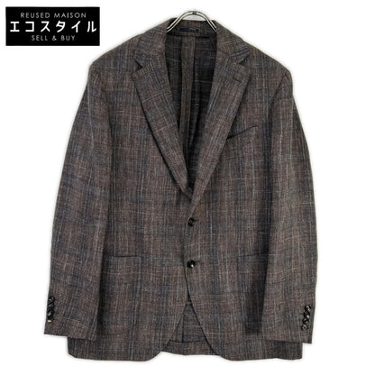 LARDINI ラルディーニ JR0526AQ ブラウン ウールリネンコットン チェック テーラードジャケット ジャケット