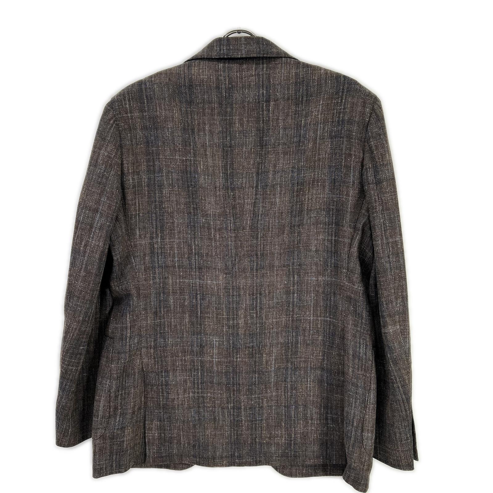 LARDINI ラルディーニ JR0526AQ ブラウン ウールリネンコットン チェック テーラードジャケット ジャケット
