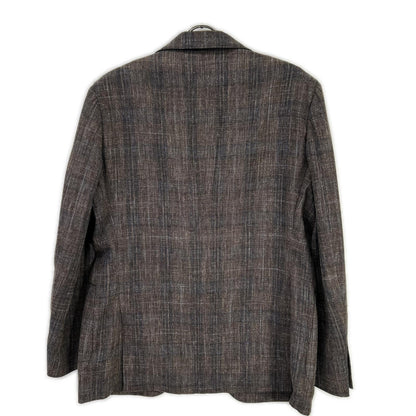 LARDINI ラルディーニ JR0526AQ ブラウン ウールリネンコットン チェック テーラードジャケット ジャケット