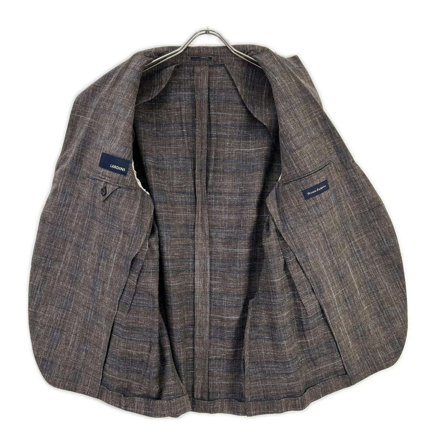 LARDINI ラルディーニ JR0526AQ ブラウン ウールリネンコットン チェック テーラードジャケット ジャケット