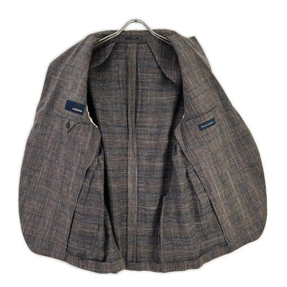 LARDINI ラルディーニ JR0526AQ ブラウン ウールリネンコットン チェック テーラードジャケット ジャケット