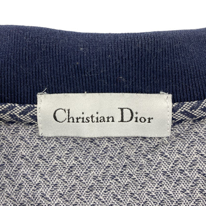 Christian Dior クリスチャンディオール ネイビー コットン 総柄 ポロシャツ トップス
