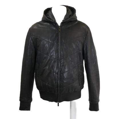 ARMANICOLLEZIONI Armani Collezioni Lamb Leather Hooded Padded Jacket Jacket