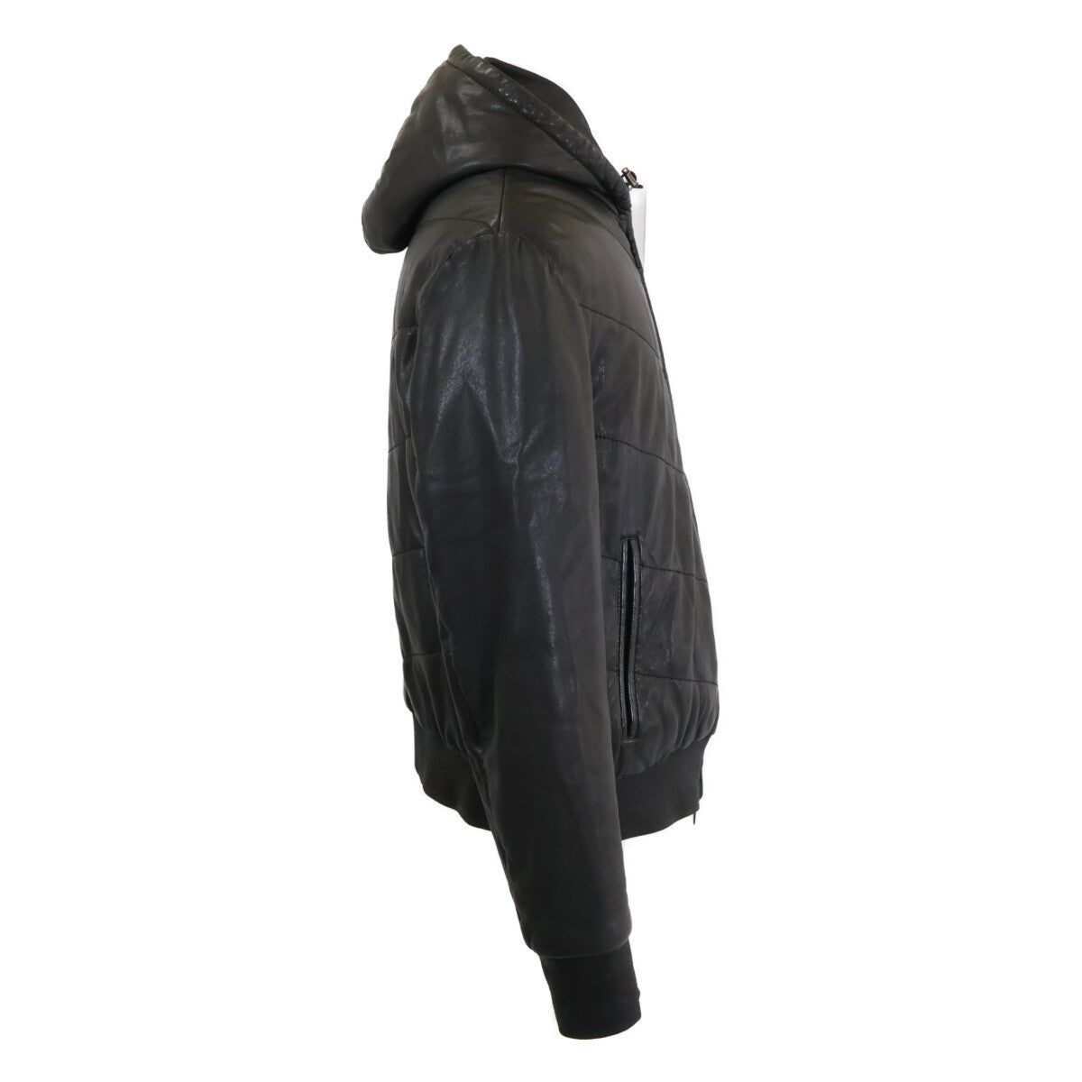 ARMANICOLLEZIONI Armani Collezioni Lamb Leather Hooded Padded Jacket Jacket