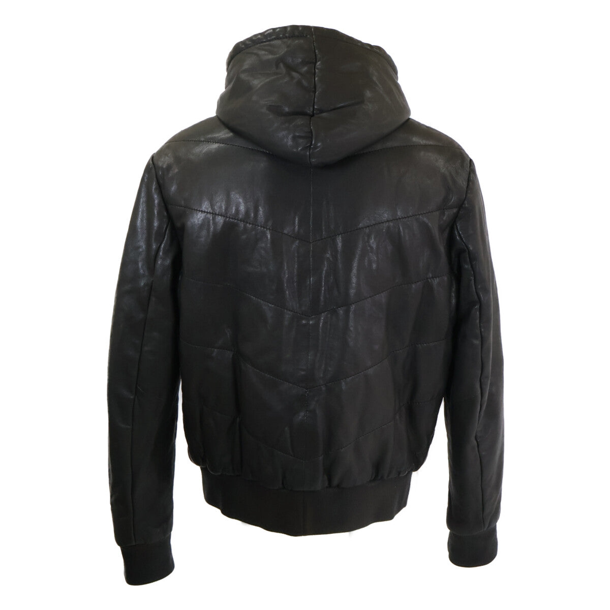 ARMANICOLLEZIONI Armani Collezioni Lamb Leather Hooded Padded Jacket Jacket