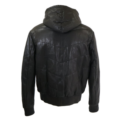 ARMANICOLLEZIONI Armani Collezioni Lamb Leather Hooded Padded Jacket Jacket