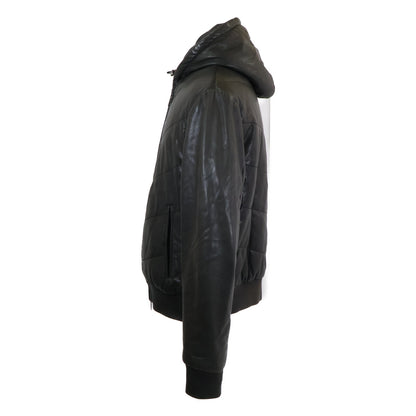 ARMANICOLLEZIONI Armani Collezioni Lamb Leather Hooded Padded Jacket Jacket