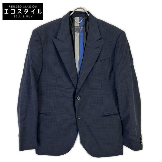 LOUIS VUITTON ルイヴィトン RM191F IQE HGCF4E 19年製 ネイビー チェック 2B テーラードジャケット ジャケット